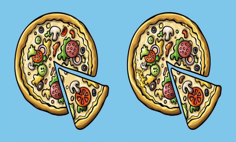 اگه چمشت اتمیه، سه تفاوت بین دو تصویر پیتزا رو پیدا کن