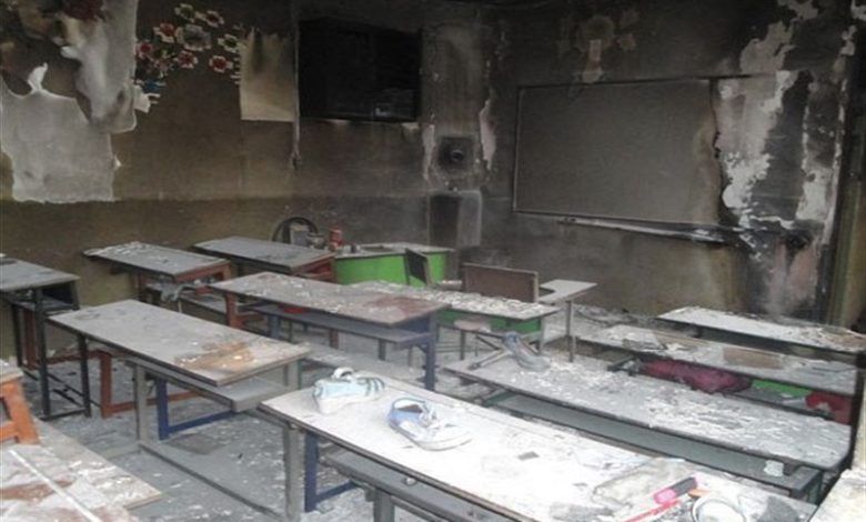آتش سوزی در مدرسه دخترانه شاهد در ارومیه