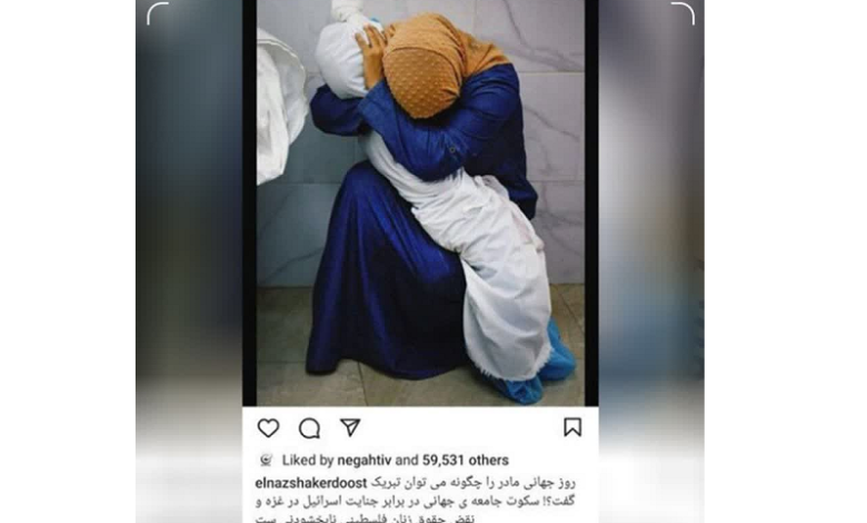 الناز شاکردوست بازیگر سینمای ایران که در روز جهانی مادر پستی راجع به مادران غزه گذاشته بود، آن را حذف کرد که با واکنش هایی در فضای مجازی روبرو شد.